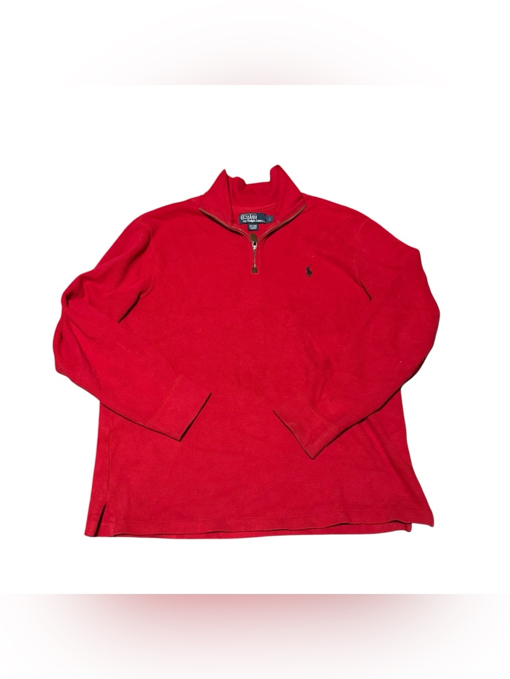 Polo Ralph Lauren 1/4 Zip Red Sweatshirt Mens Large